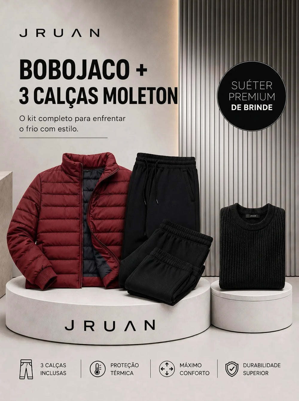 (OFERTA DE INVERNO) Kit Frio Imparável (Bobojaco + Calça Moletom ) + SUÉTER PREMIUM GRÁTIS - imagem 2
