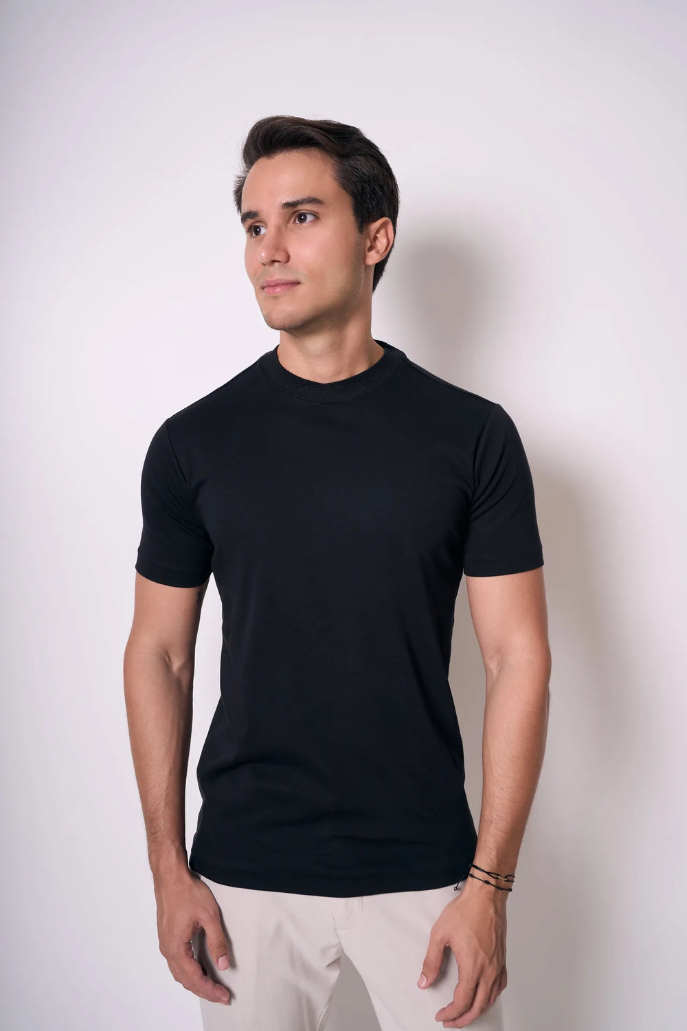CAMISETA PIMA - GOLA ROLÊ - PRETO - imagem 1