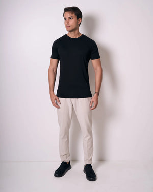 CAMISETA PIMA - GOLA RETA - PRETO - imagem 1